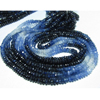 3x15 Inches -VERY Very Finest-Sparkling- Precious Burma Blue Sapphire Faceted Shaded Rondelles beads - Size - 2.5 - 3 mm
